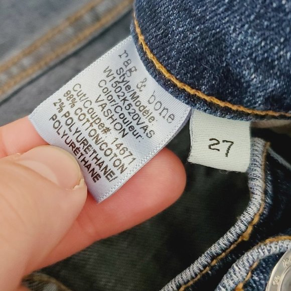 RAG & BONE Blue Distressed Skinny Jeans - Picture 8 of 11